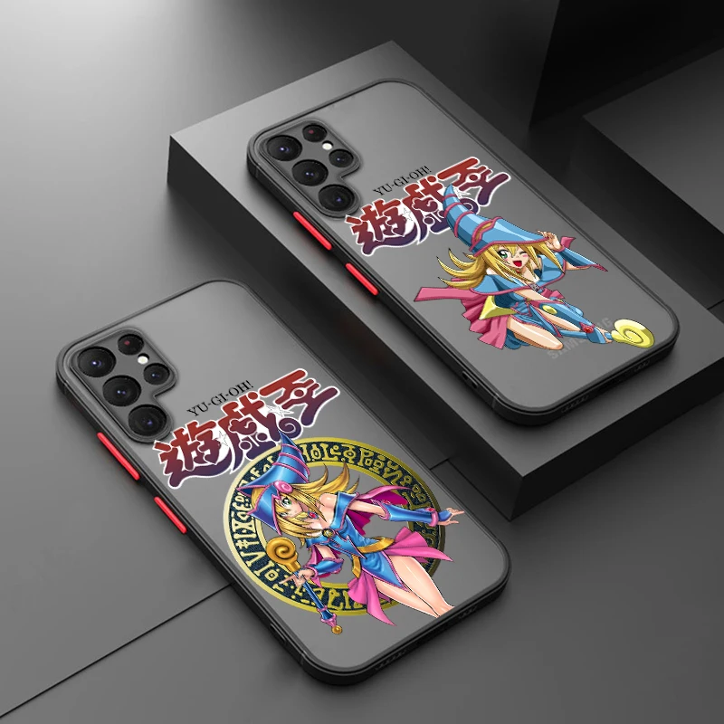Yu Gi Oh Dark Magic Girl Samsung A72 A54 A53 A52S A34 A32 A33 A24 A23 A22S A02 Lite funda translúcida esmerilada para teléfono - imagen 2