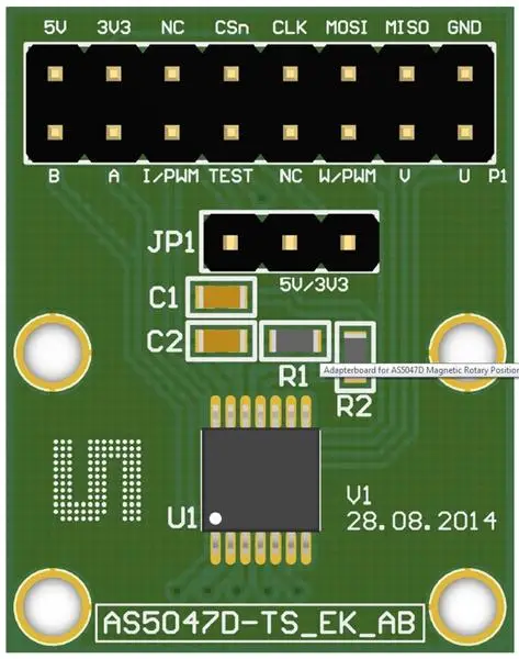 Sensor de posición de AS5047D-TS_EK_AB, módulo de AS5047P-TS_EK_AB puntual, AMS - imagen 2