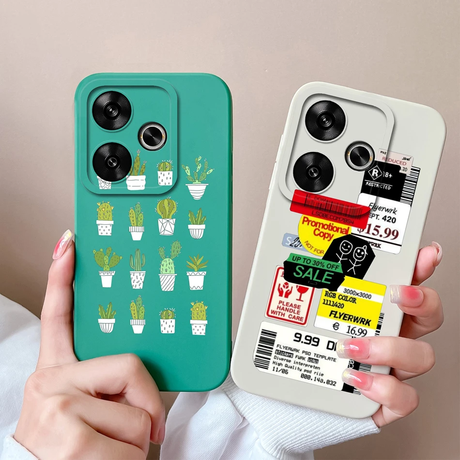 Funda para Xiaomi Redmi Turbo 3, cubierta trasera de dibujos animados, silicona líquida suave, carcasa anticaída - imagen 2