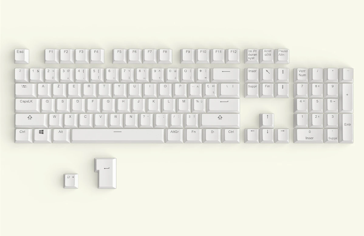 104 keycaps white