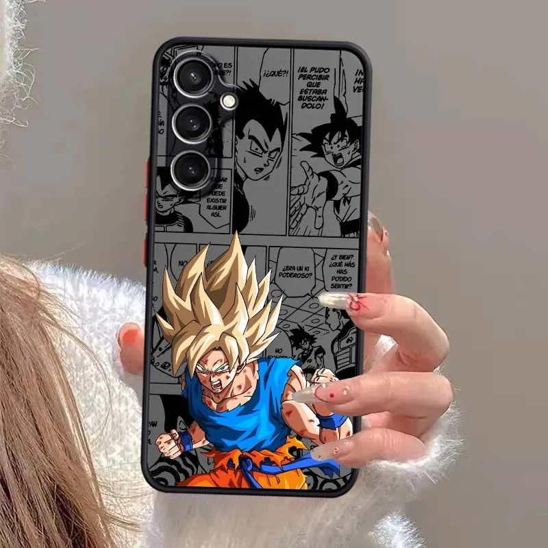 D-Dragon Ball Comic Goku Cool para Samsung Galaxy S25 S24 S23 S22 FE Plus Ultra 5G funda de teléfono translúcida esmerilada - imagen 3