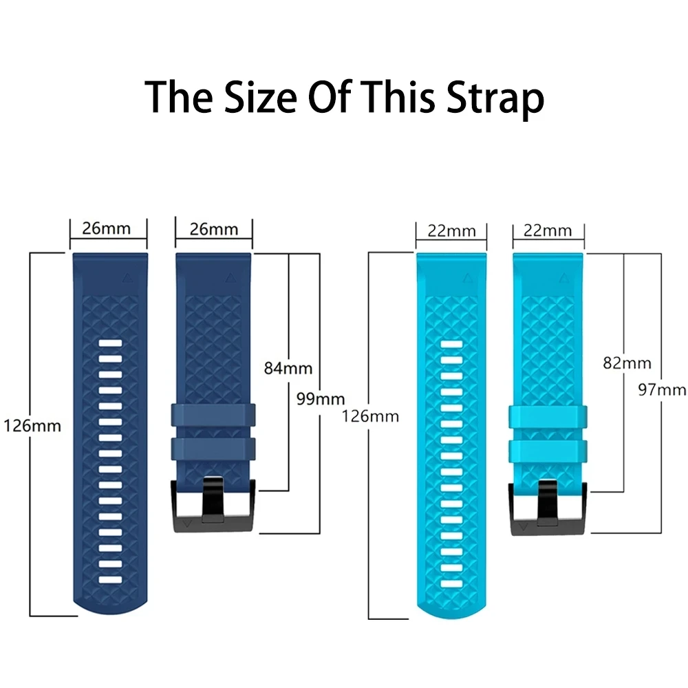Correa de silicona para reloj Garmin Fenix 7X, 7 Pro, 6, 6X Pro, 5X, 5 Plus, zafiro Solar, pulsera de liberación rápida, 26mm, 22mm - imagen 2