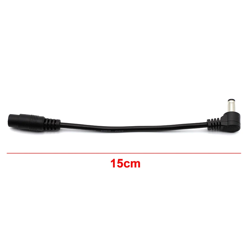 1/2/5 Uds línea de conversión de energía CC 5,5*2,1mm hembra a 5,5*2,5mm macho enchufe de ángulo recto Cable de extensión adaptador 15cm - imagen 3