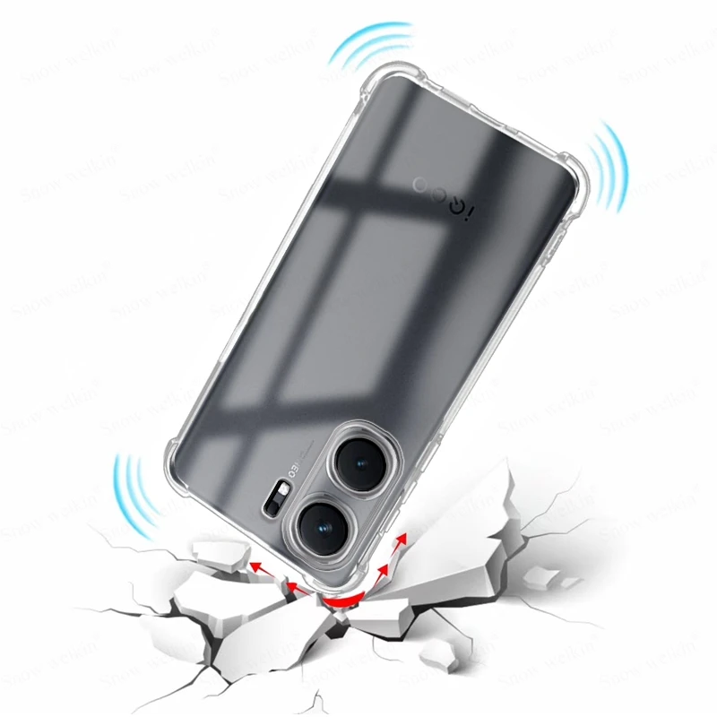 Funda de protección completa con amortiguador de Airbags para Vivo iQOO Neo 9 Neo9 Pro Neo 9S Neo9S Pro, funda trasera transparente de TPU suave a prueba de golpes - imagen 3