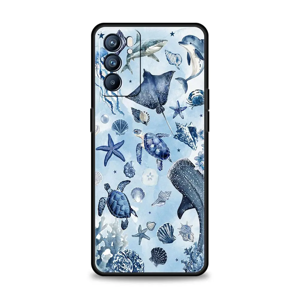 Funda de teléfono con tema Ocean Life para Oppo Reno14 Reno13 Reno12 11 F 10 Find X5 X9 Pro A54 5G A53 A52 A9 A74 A78 4G A79 A80 A98 - imagen 2