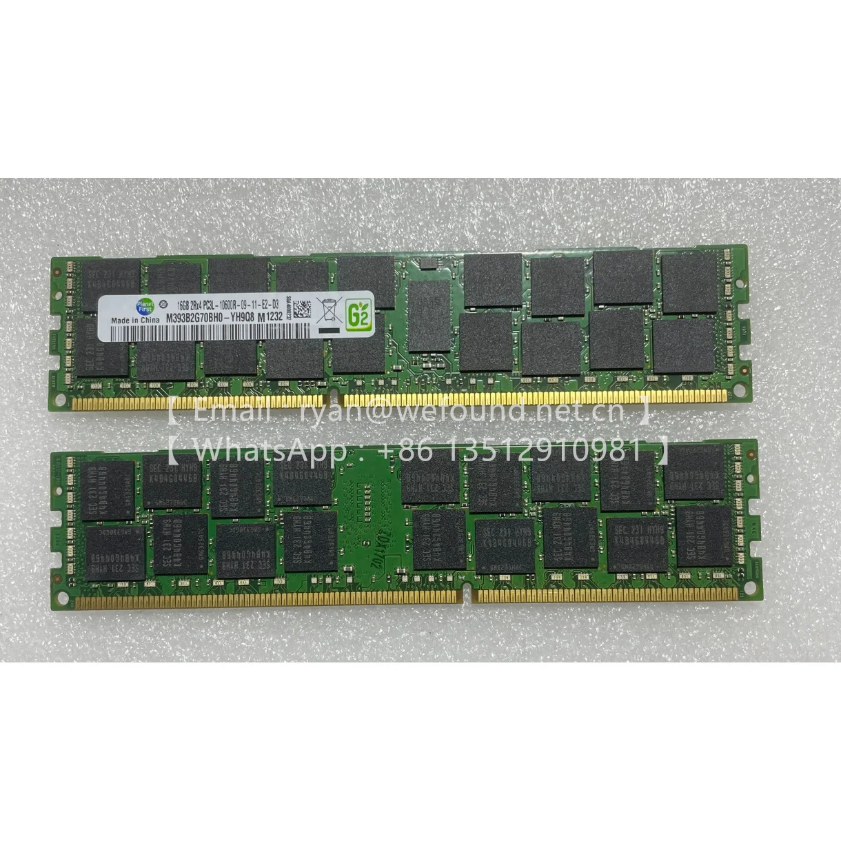 8 piezas, 16GB PC3L DDR3 10600R 1333Mhz para Samsung M393B2G70BH0 memoria DRAM - imagen 2