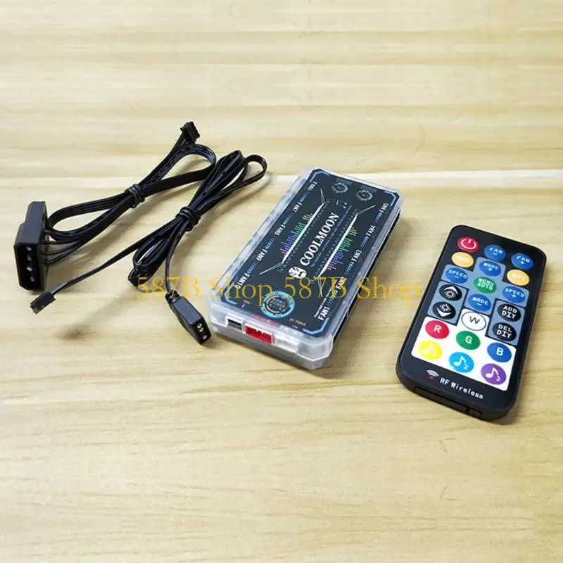 587B Coolmoon RGB Remote Controller para 12V 5A LED Color Ventilador inteligente Ventilador 60W 6PIN Puerto ventilador - imagen 3
