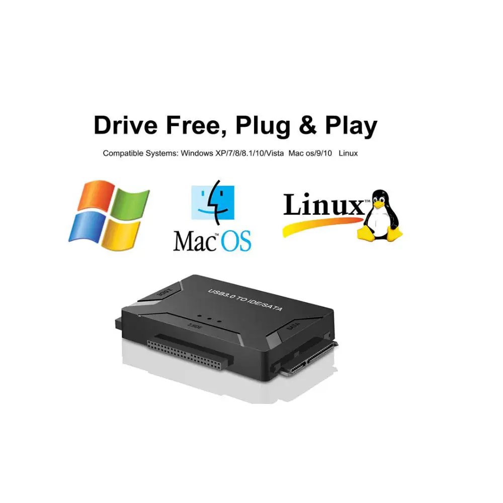 Nuevo lector de disco duro adaptador Universal SATA/IDE a USB 3,0 para HDD externo SSD de 2,5 '3,5 pulgadas Compatible con IDE y SATA - imagen 5