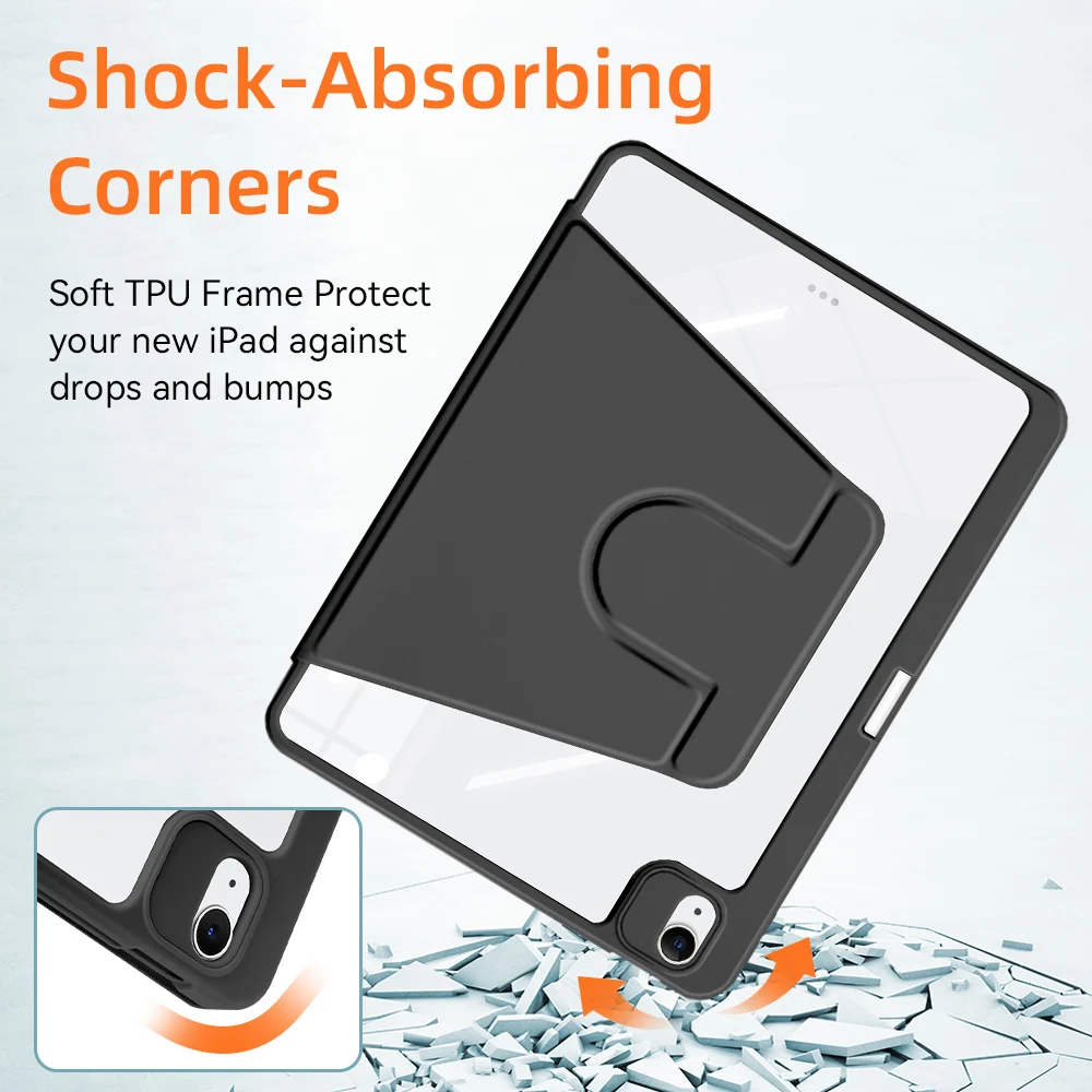 360 °   Funda de iPad con rotación para 2024 Air 11 13 M2 Pro 11 13 M4 Air 4 5 10,9 iPad 7/8/9th 10,2 10th Gen Pro 11 Pro 12,9 Mini 6 - imagen 4