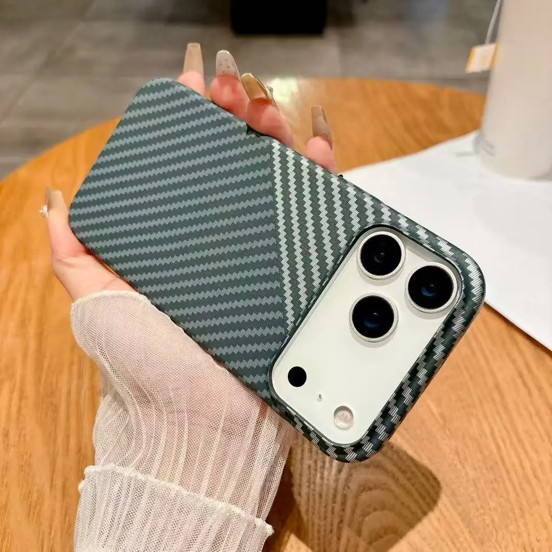 Funda magnética con diseño de fibra de carbono para Magsafe IPhone 17 Air 16 15 14 13 12 Pro Max Plus 17Pro 17Air 16Pro Mag, funda segura para teléfono - imagen 5