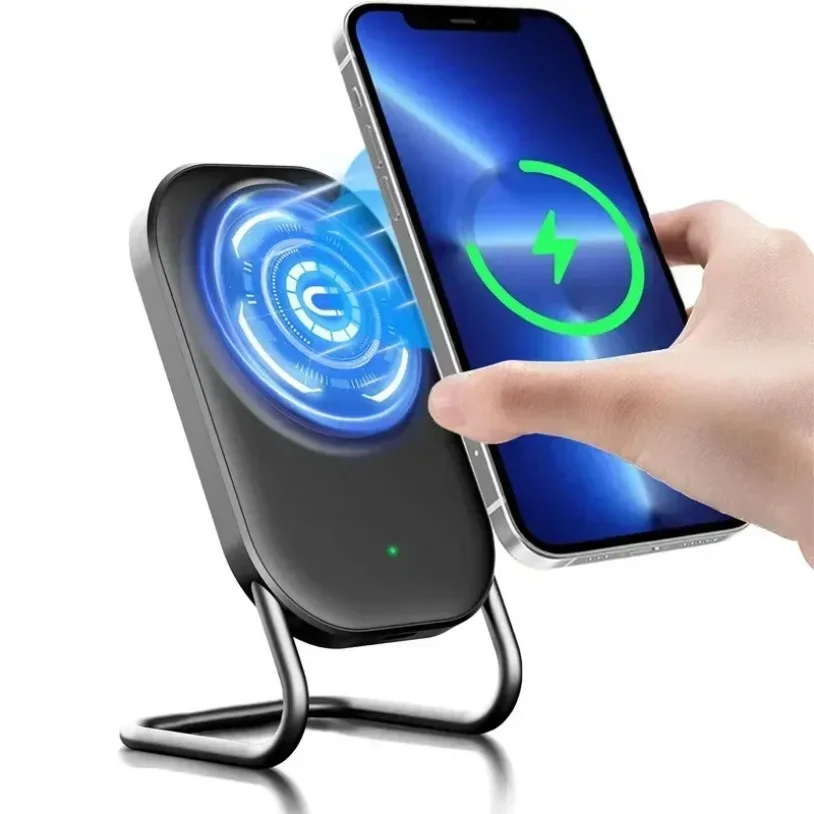 VIKEFON-cargador inalámbrico magnético de escritorio, soporte para teléfono móvil Magsafe iPhone 17-12 Pro Max, estación de carga rápida
