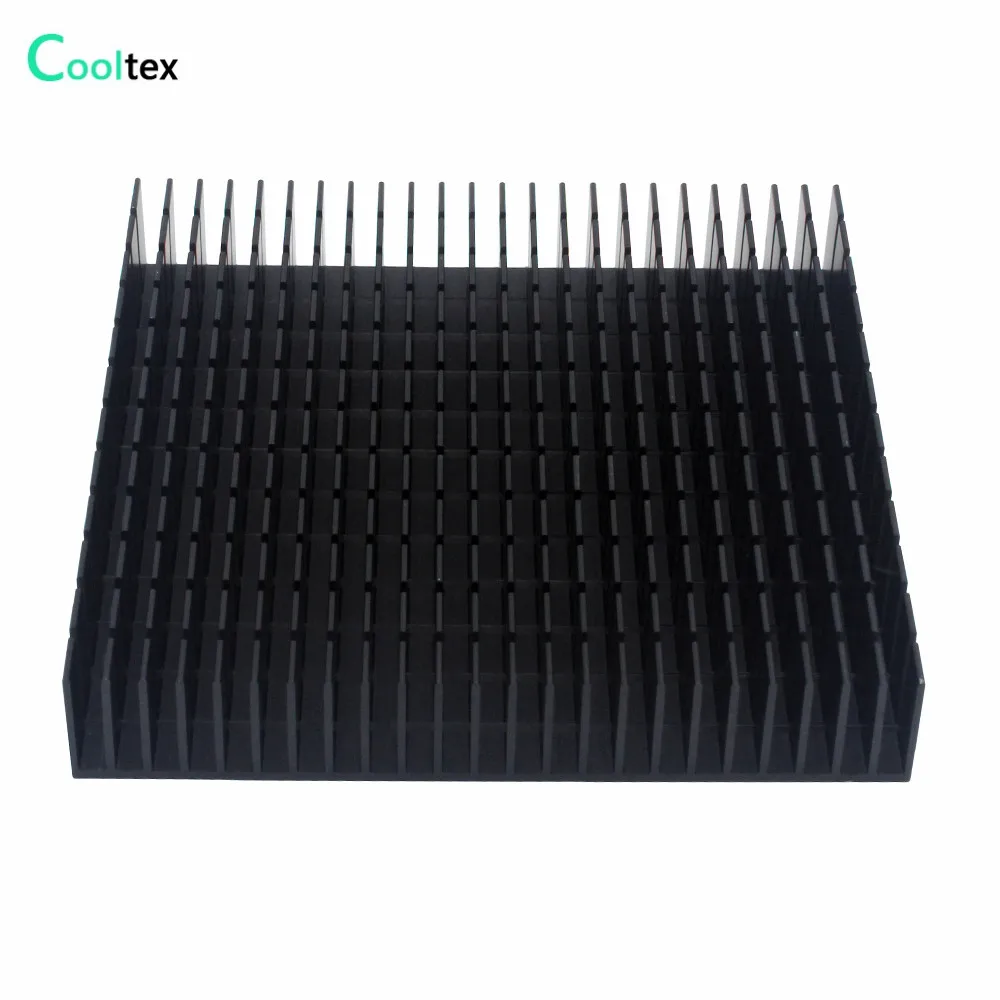 Disipador de calor de aluminio, Enfriador de radiador de disipador de calor negro de 120x120x20mm para Chip LED, refrigeración por disipación de calor electrónica - imagen 2