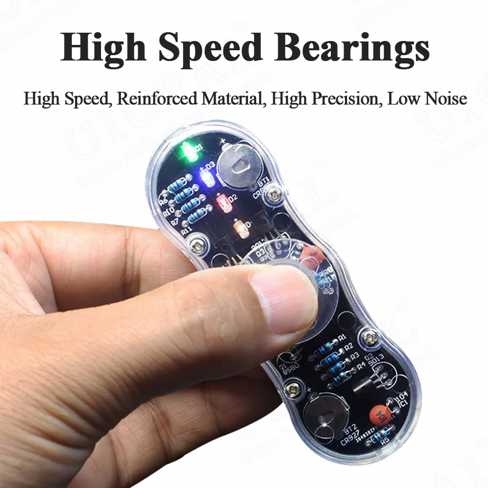 DIY LED Fidget montaje superior dedo girar juguete proyecto de soldadura práctica soldadura Color luz DIY Kit electrónico con CR927 - imagen 4
