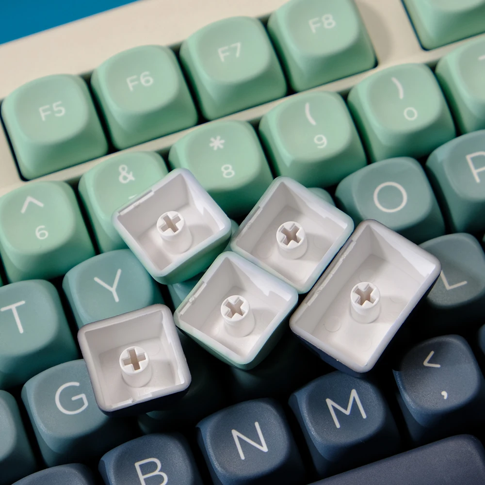 Juego de teclas con gradiente verde botánico de 126 teclas, teclas de perfil MOA, teclas de sublimación de tinte PBT para teclado mecánico MX Switch - imagen 3