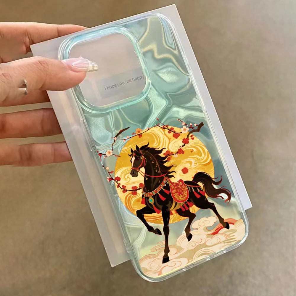 Funda de teléfono con textura de agua de caballo dorado de la suerte para Samsung Galaxy A16 A55 A07 A17 A56 A36 A54 A26 A15 A06 A14 A24 A34 A37 A57 - imagen 5