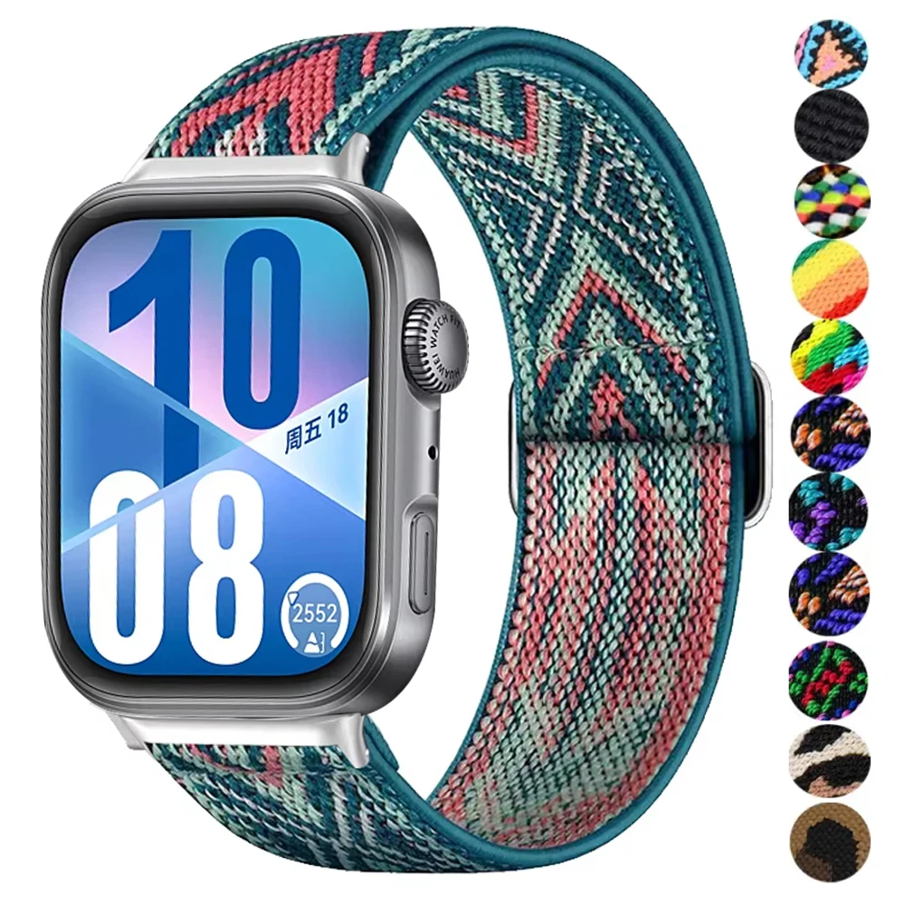 Correa de nailon elástica para Huawei watch fit 4/4 Pro, repuesto para mujeres y hombres, correa de reloj deportiva trenzada Solo, reloj con bucle apto para pulsera 3