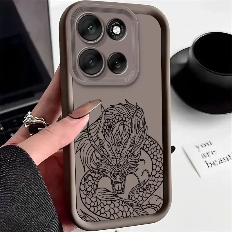 Para Motorola Moto G86 G56 G 86 G56 MotoG56 MotoG86 funda protectora suave de silicona funda de teléfono con diseño de dragón Dios Orient chino - imagen 4