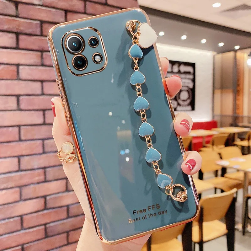 Funda de teléfono con pulsera de corazón ostentoso para Samsung Galaxy A51, A71, A31, A41, A21S, A42, A10S, A20, A30, A40, A50, A70, A80 - imagen 2