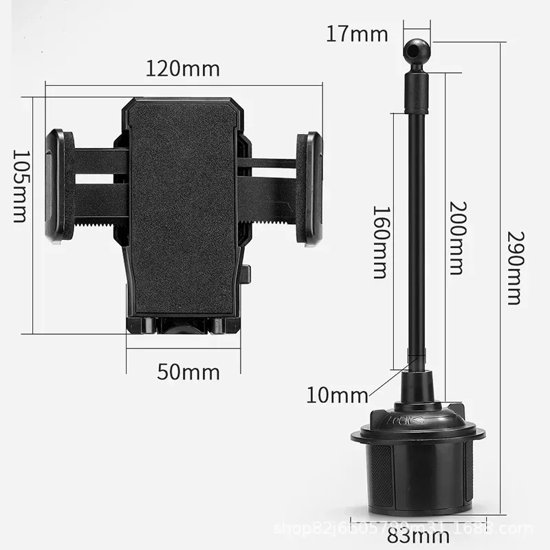 Soporte largo para taza de agua de coche, base de montaje para teléfono móvil, soporte ajustable con cuello de cisne, versión actualizada - imagen 4