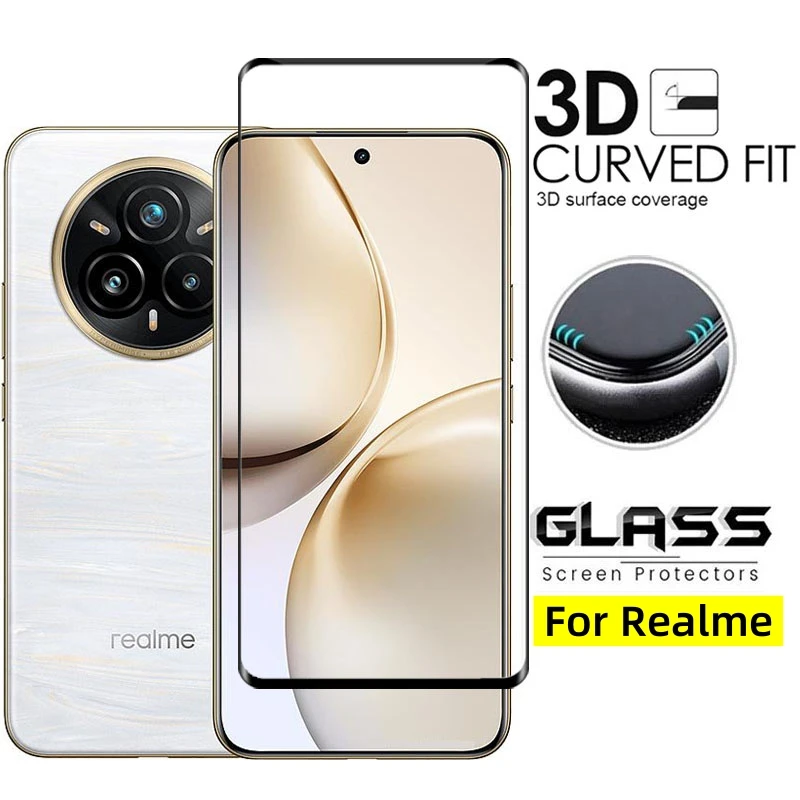 Cubierta completa de vidrio para Realme 14 Pro Plus, vidrio templado Realme 14 Pro Plus, Protector de pantalla, película protectora para teléfono Realme 14 Pro +