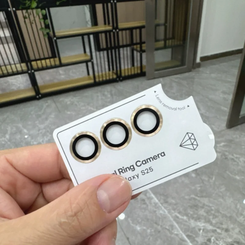 Protector de cámara de cristal para Samsung S24 S25 Ultra Plus, aleación de aluminio, cubierta completa de Metal, anillo de lente para Galaxy S23 S23Ultra, película de lente
