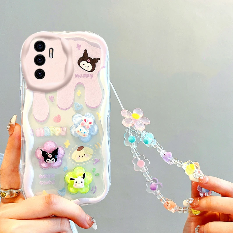 Funda de teléfono con cadena de rana Sanrio en 3D para Samsung Galaxy A53, A73, A33, A13, A22, A32, A52, A52S, A72, A31, A51, A71, funda de silicona suave - imagen 4