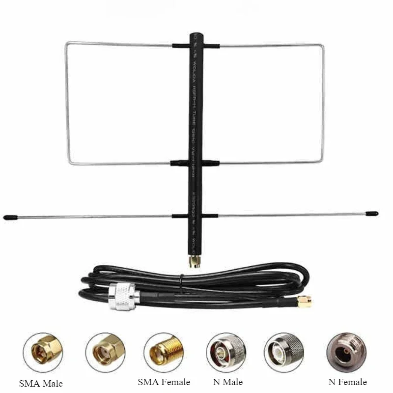 Antena Yagi portátil de 433MHz, Cable de 5m, estación de Radio de alta ganancia RG174 6dBi + amplificador de señal direccional de largo alcance de doble banda UV - imagen 5