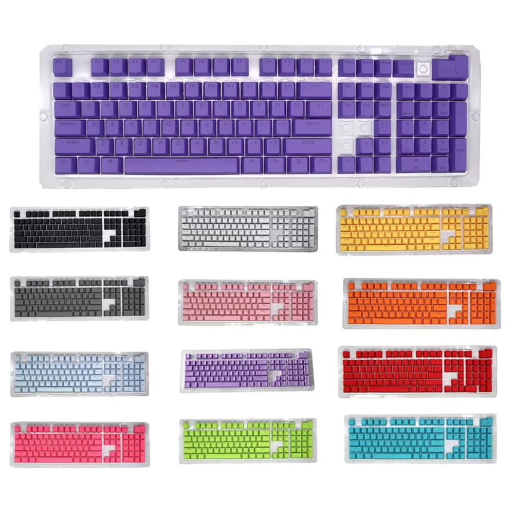 Juego de teclas traslúcidas PBT/ABS para teclado mecánico, accesorio Universal de repuesto con retroiluminación de doble disparo, perfil OEM, 104 piezas - imagen 3