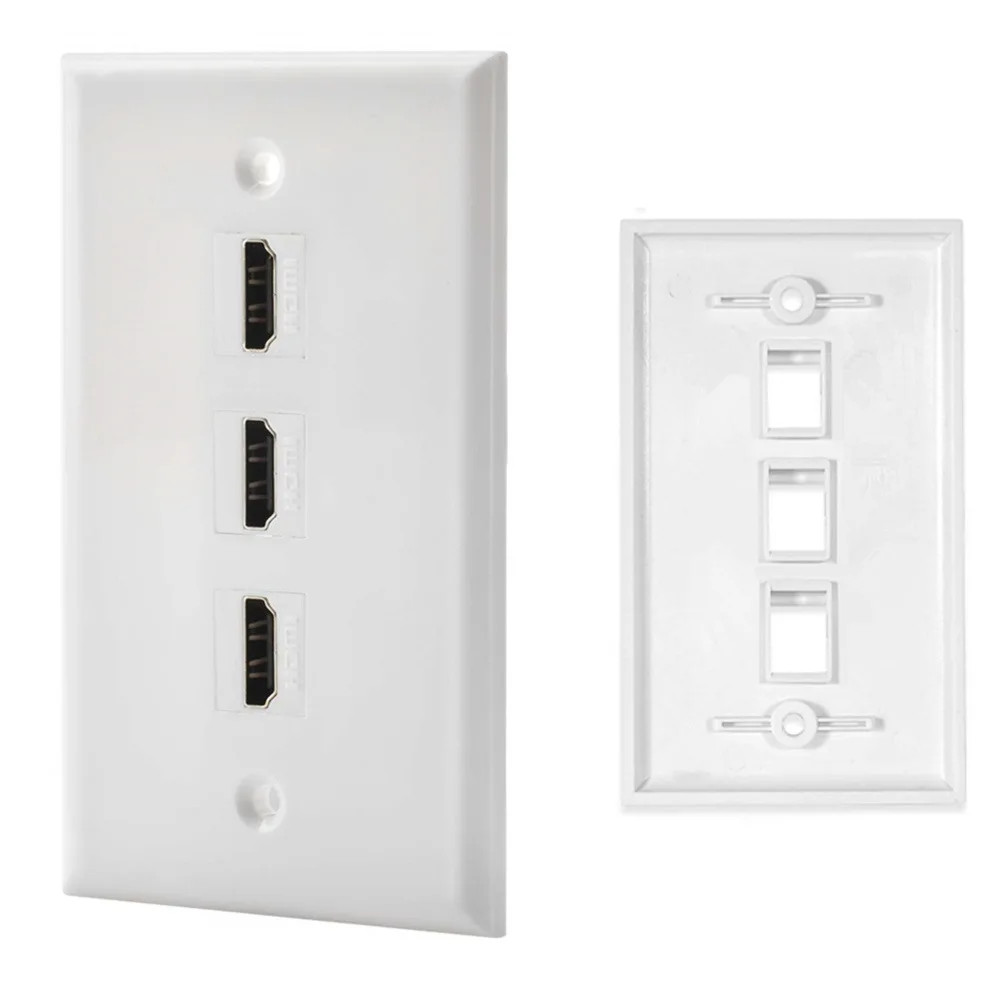 Enchufe extensor de salida, acoplador de Panel frontal de pared de placa hembra a hembra, HDMI, blanco, 1, 2, 3, 4, 6 puertos, nuevo - imagen 5