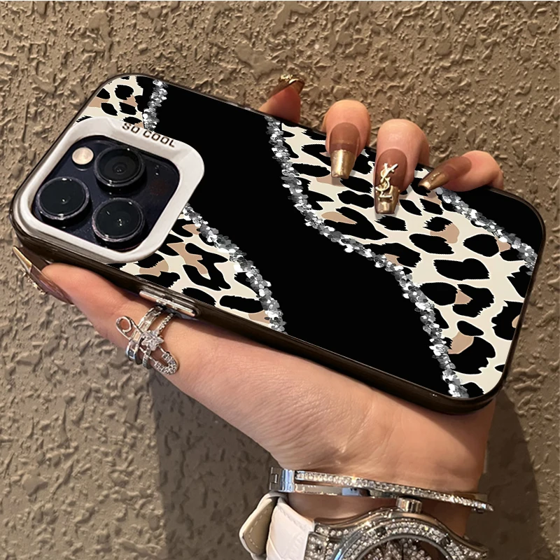 Funda con estampado de leopardo a la moda para Samsung Galaxy S23 S24 S25 S22 Ultra S21 Plus FE A56 A36 A26 5G A16 A06 4G Note 20 - imagen 4