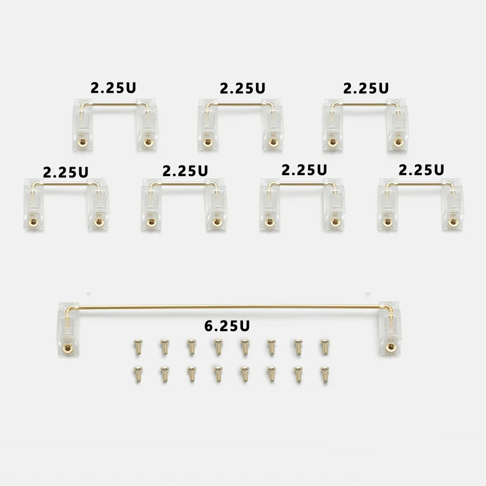 Everglide-tornillo Pcb chapado en oro, estabilizador para teclado mecánico, cristal V3, transparente, negro, BM60, BM65, GMK67, GH60 - imagen 3