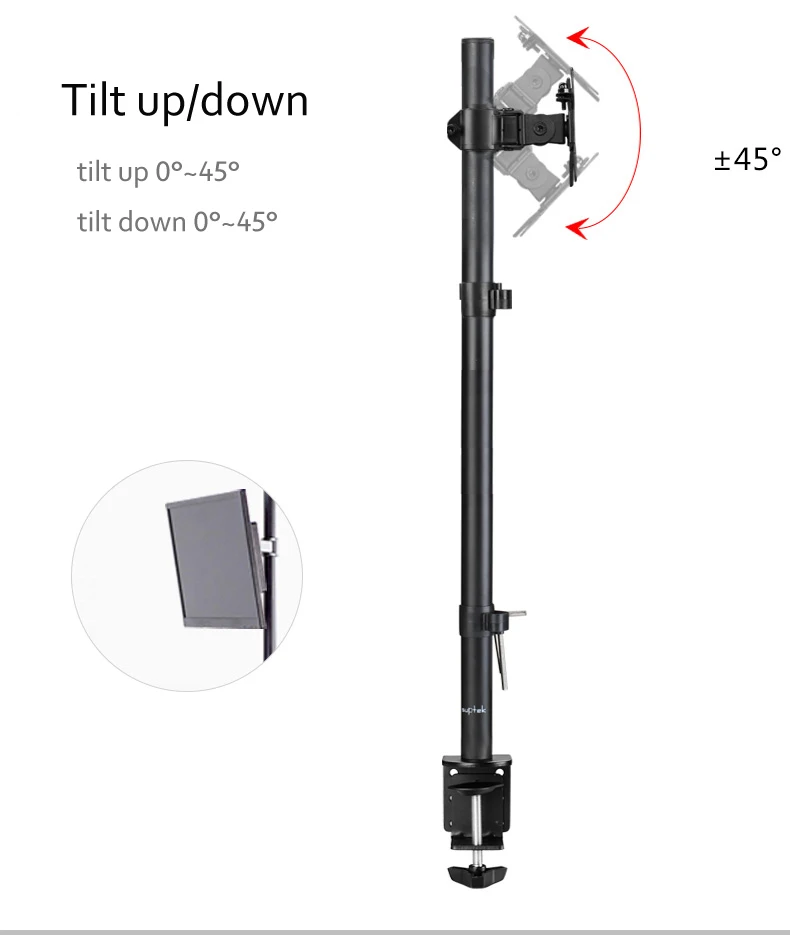 (800mm) T900-180 Desktop17-27 "Monitor LCD soporte de escritorio brazo movimiento completo dos soporte de mesa de computadora abrazadera orificio de base 9,9 kg