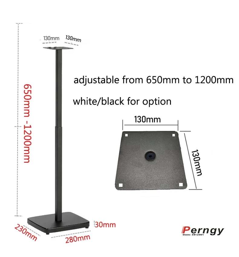 (1 par = 2 uds) SF-P08 65cm-125cm METAL universal sonido envolvente altavoz soporte de suelo soporte de Audio soporte de altavoz - imagen 3