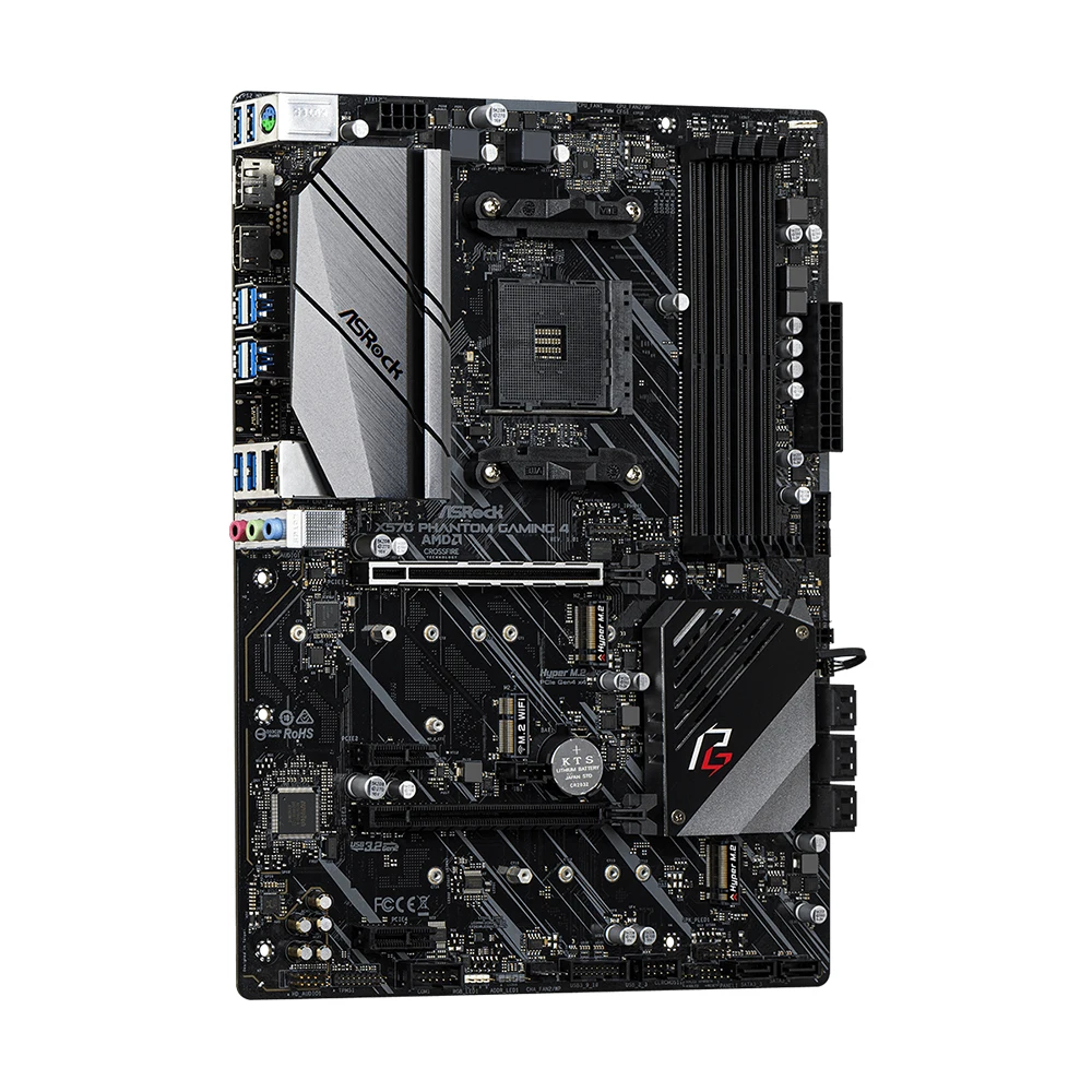 Placa base ASRock X570 Phantom Gaming 4 AM4 Socket DDR4 4066+ (OC) NVME M.2 PCIe 4,0 compatible con CPU Ryzen 5 5600 5600G R7 5700X3D - imagen 2