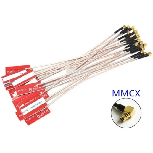 2 uds 2,4G 5,8G antena de doble banda RG178 cable plateado interfaz MMCX 5G WiFi placa PCB omnidireccional integrada