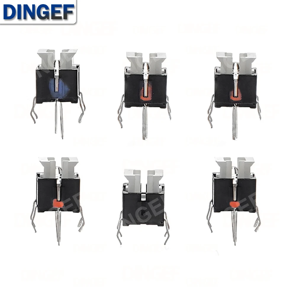 10 unids/lote Interruptor táctil Iight 6*6*7 H interruptores táctiles con LED 6X6X7 MM microinterruptor/llave 6*6*7,2mm rojo blanco azul amarillo verde - imagen 4