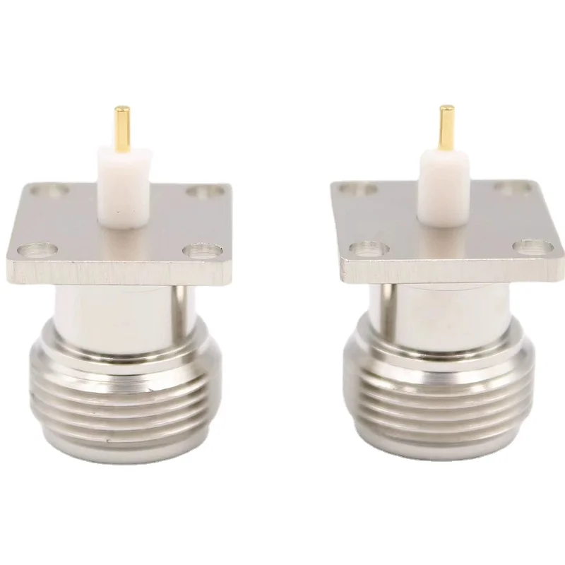 Conector Jack hembra L16 N, de 4 orificios conector hembra, soldadura de brida para Panel, chasis, cubierta de montaje, PTFE coaxial, antena de latón, 1 piezas - imagen 4