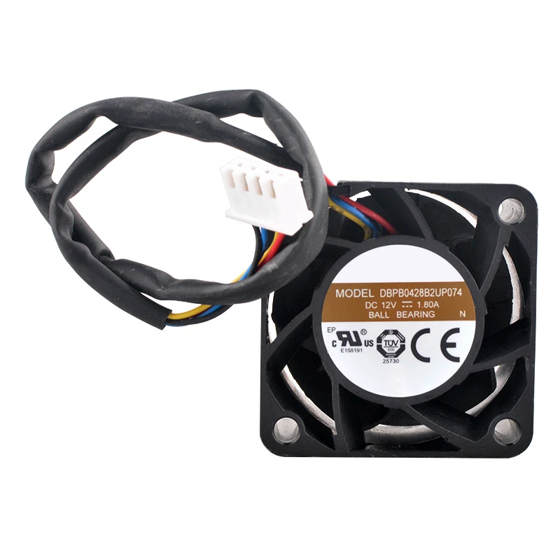 (2 uds) ventilador de refrigeración de doble bola de alta velocidad 4cm 40mm 40x40x28mm DC12V 1.80A 4 pines 25000rpm para fuente de alimentación 1U 2U-DBPB0428B2UP074 - imagen 4