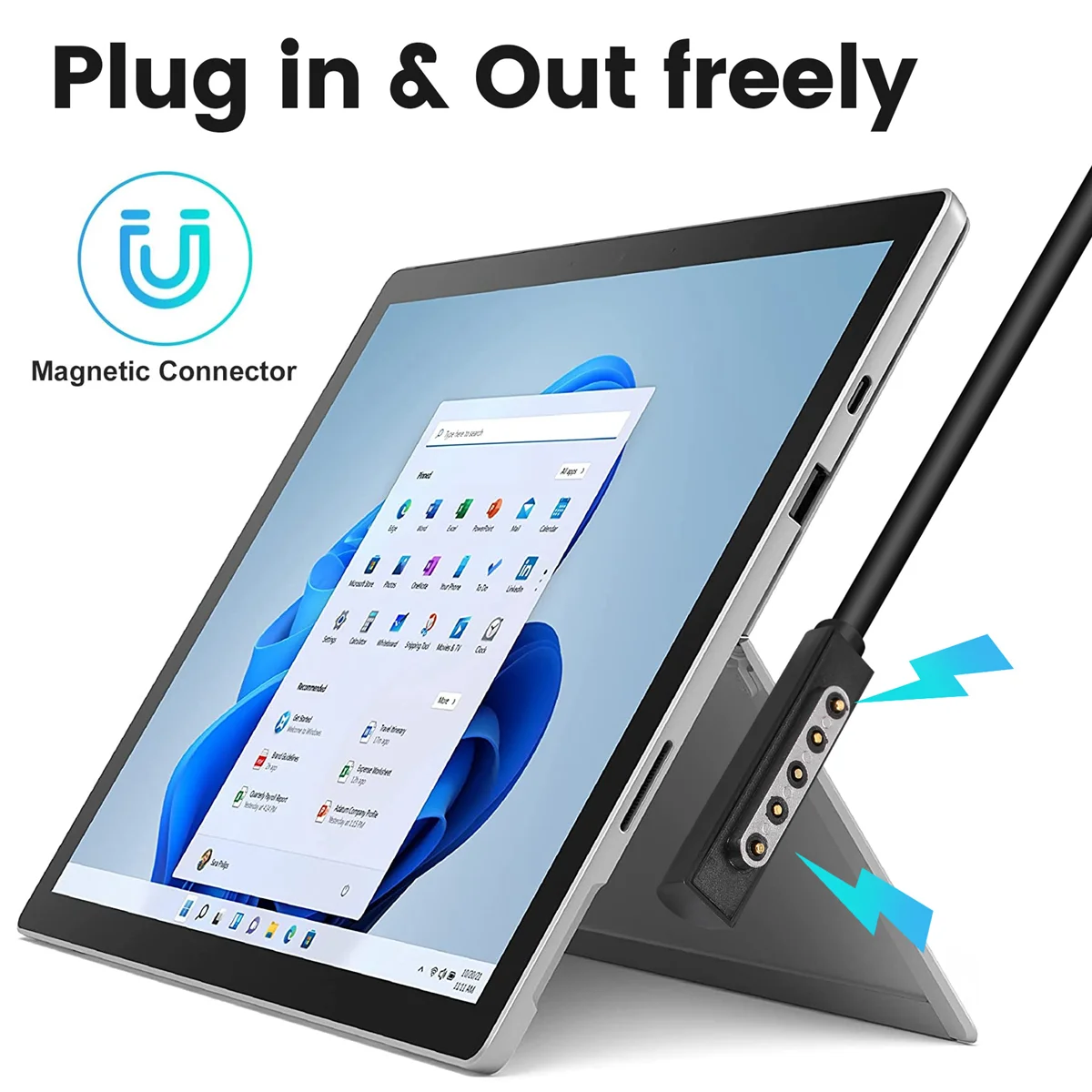 Cable de carga tipo C PD, adaptador de fuente de alimentación hembra, convertidor USB C para Microsof Surface Pro 1/2 Tablet - imagen 4