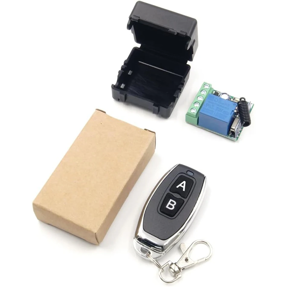 Interruptor de Control remoto inalámbrico Universal, 433Mhz, CC de 12V, 1 canal, módulo receptor de relé, transmisor RF, pestillo de palanca momentáneo para puerta