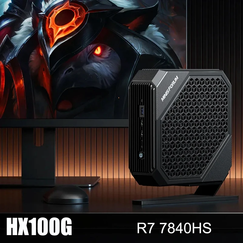 MinisForum HX100G Mini PC dedicada RX 6600M 8G Windows11 AMD Ryzen 7 7840HS AMD Radeon DDR5 2 * HDMI USB4 computadora de juegos de escritorio