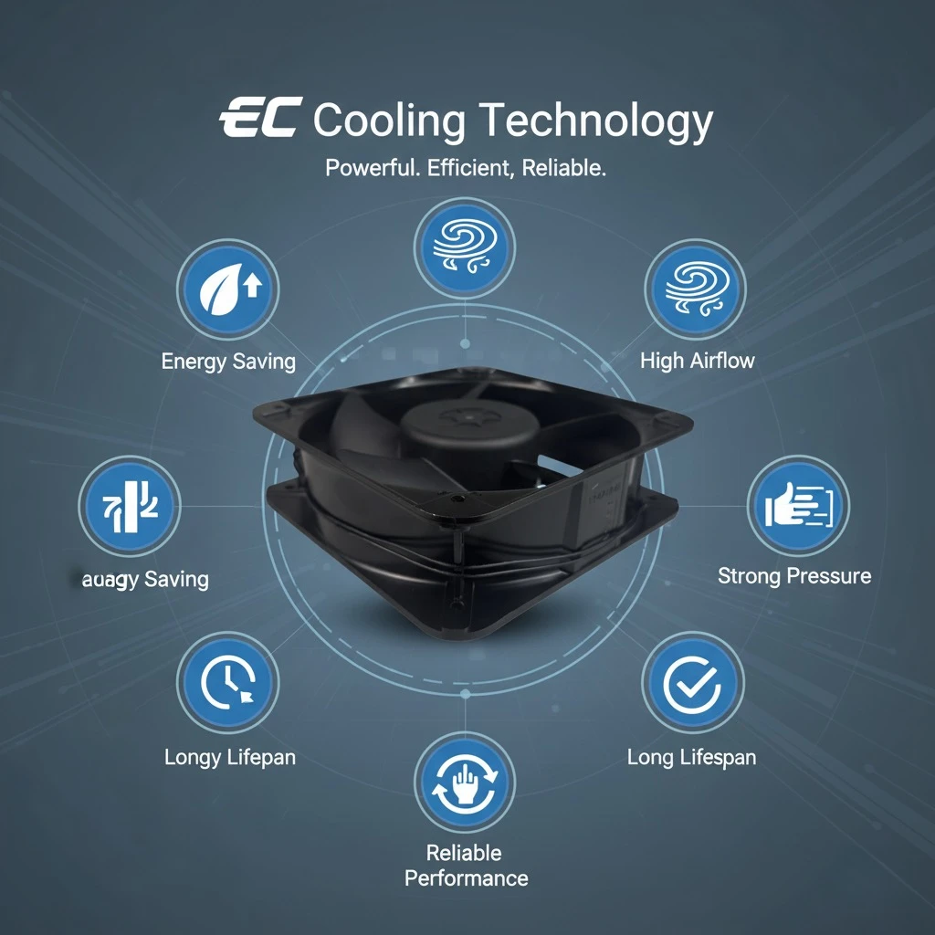 EC 200x200x60mm 200mm 20cm ventilador de refrigeración de ahorro de energía 220V 2800RPM 640CFM marco de Metal doble rodamiento de bolas alto flujo de aire - imagen 4