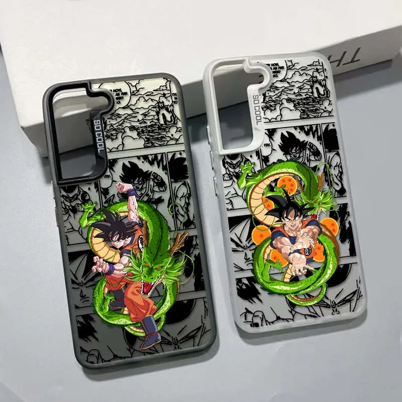 Funda artística d-dragon ball Son Goku para Samsung Galaxy S25 S24 S23 S22 S21 Ultra Plus, funda plateada colorida para teléfono
