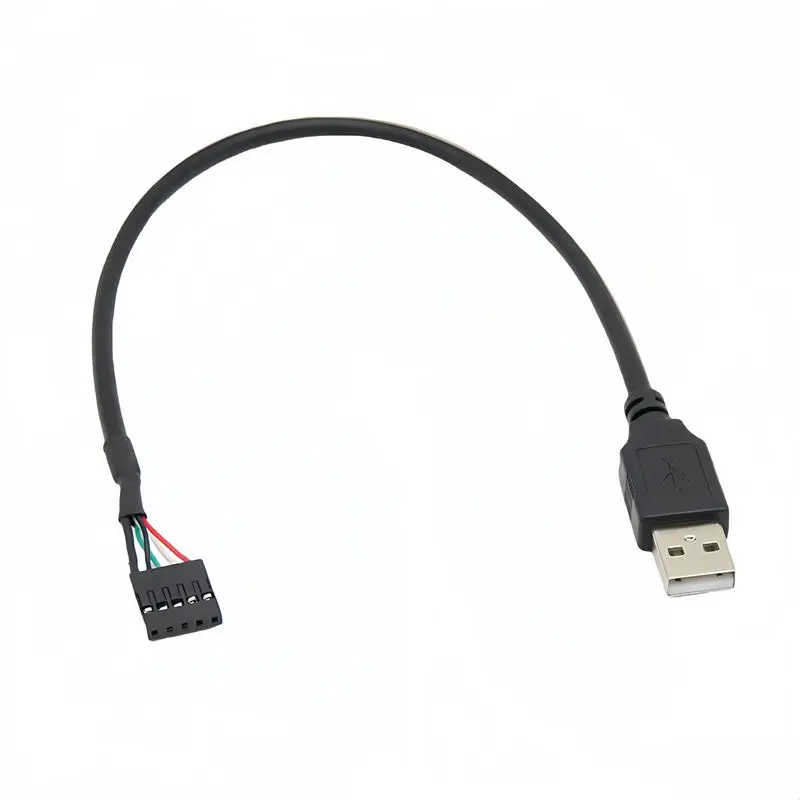Cable USB macho único de 30cm, placa base, Cable USB a USB, DuPont, 5 pines hembra, espaciado de 2,54mm a USB A macho, Cable adaptador de datos - imagen 3
