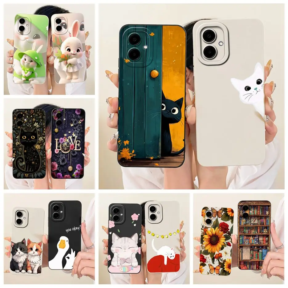 Para Samsung Galaxy A07 4G funda SM-A075F lindo gato nuevo caramelo pintado funda de silicona suave para Samsung A07 A 06 Galaxy A06 bolsas
