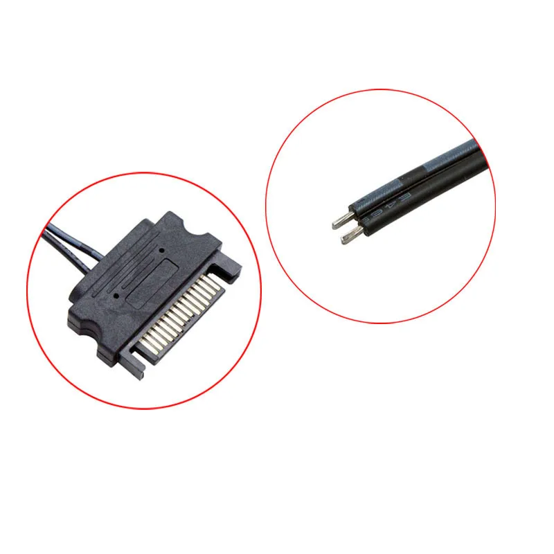 DIY SATA 5V 12V 15Pin macho 22AWG caja de computadora de cobre estañado tira de luz cable de alimentación - imagen 4