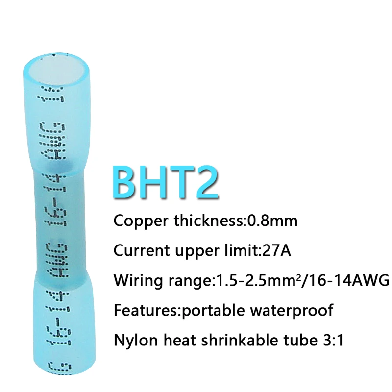 Conectores de Cable a tope termorretráctiles Terminales de engarzado de Cable de automóvil aislados a prueba de agua AWG 26-10 0,3-6,0 mm2 - imagen 4