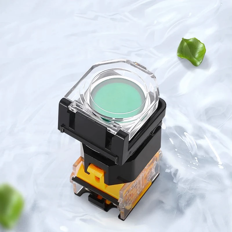 Cubierta protectora para interruptor de botón de 22mm, cubierta antipolvo, solapa, botón plano redondo, agujero cuadrado, cinturón trasero - imagen 5