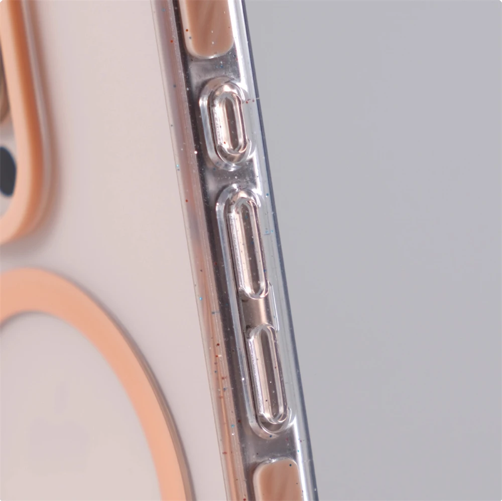 Funda transparente de lujo a prueba de golpes con purpurina para iPhone 17, 16, 15, 14, 13 Pro Max, funda de parachoques magnético con carga inalámbrica Magsafe - imagen 4