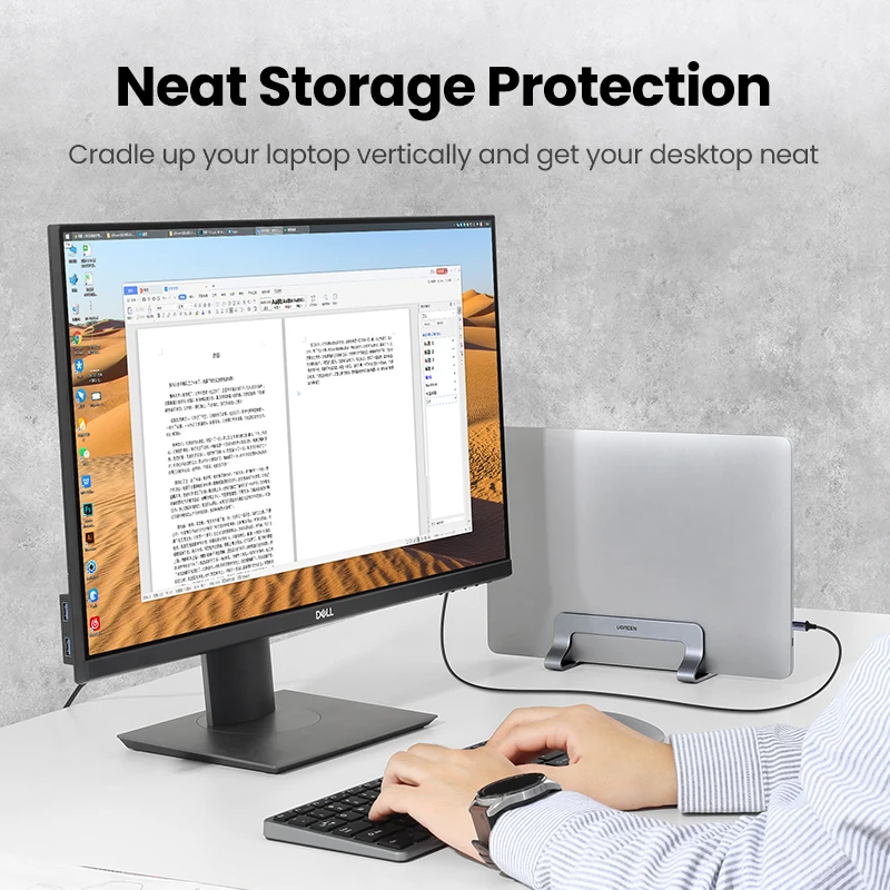 Soporte Vertical para ordenador portátil UGREEN para MacBook Air Pro, soporte plegable de aluminio para portátil, soporte para tableta MacBook Pro - imagen 3